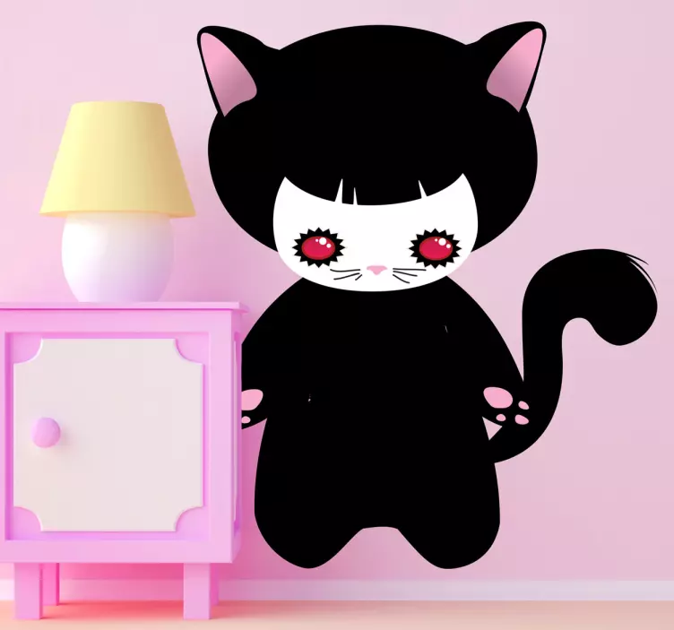 動物 シール かわいい漫画の猫 - TENSTICKERS