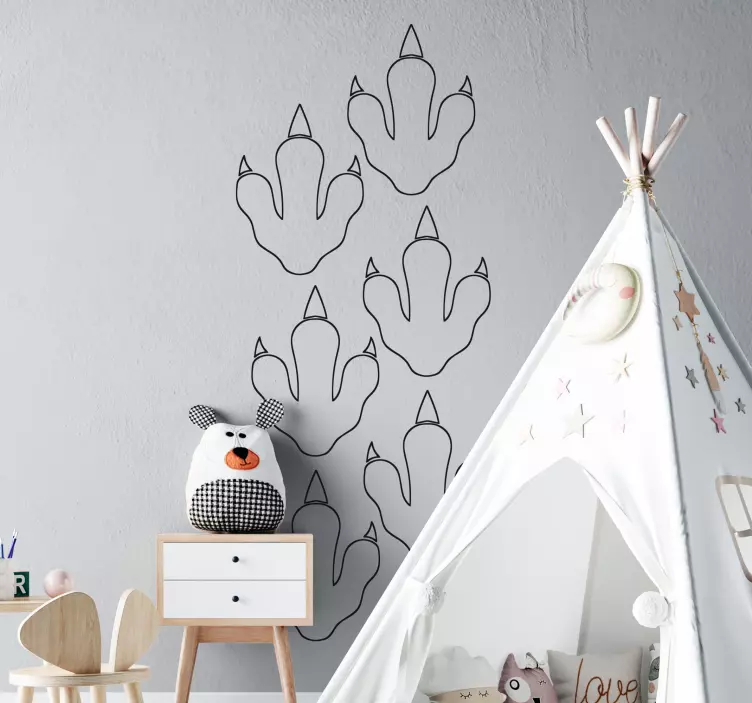 動物 シール 恐竜の足跡デザイン - TENSTICKERS