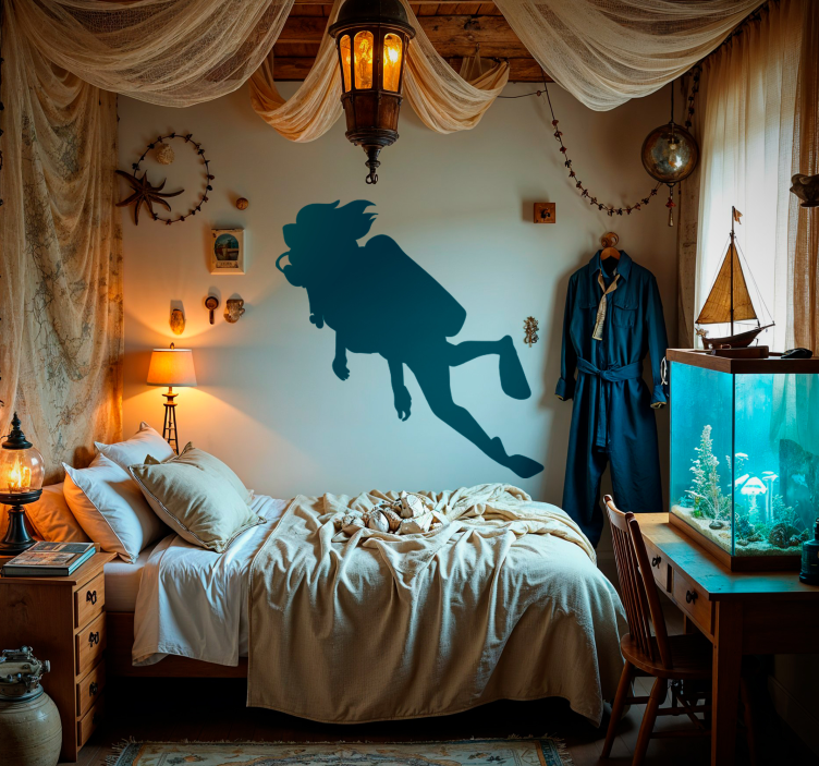 動物 シール 女性ダイバー - TENSTICKERS