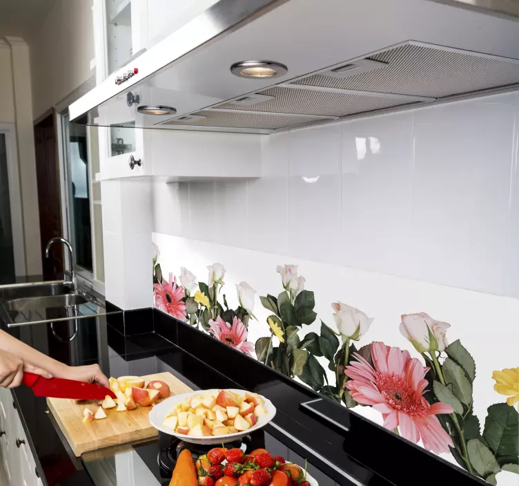 キッチンの壁のステッカーの花 - TENSTICKERS