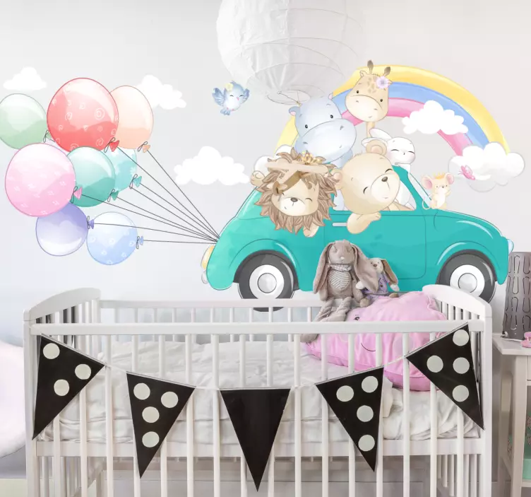 動物 シール アニマルアドベンチャーカー - TENSTICKERS