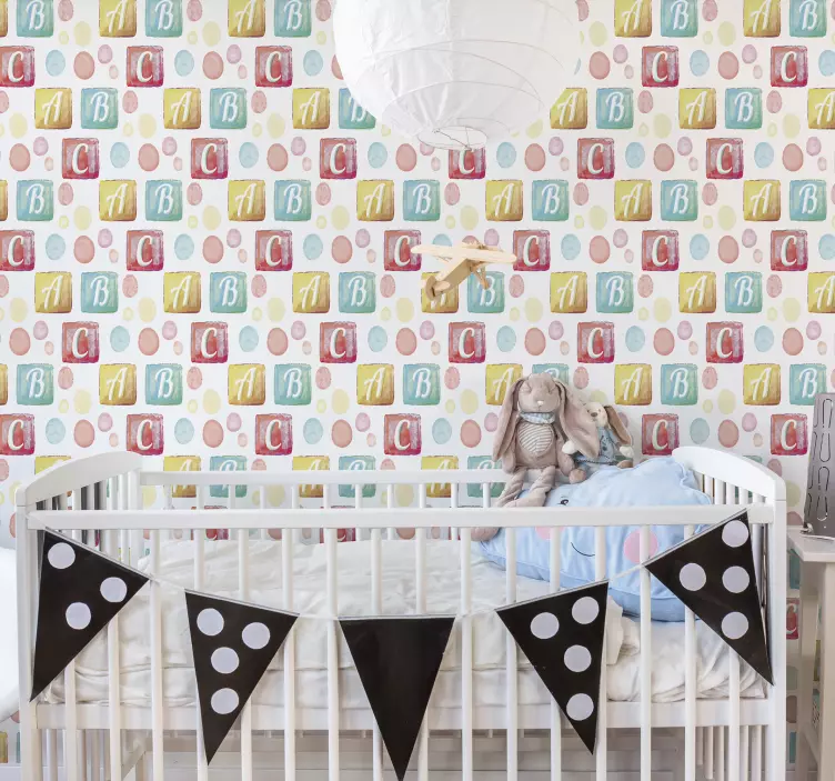 動物 シール カラフルなアルファベットブロック - TENSTICKERS