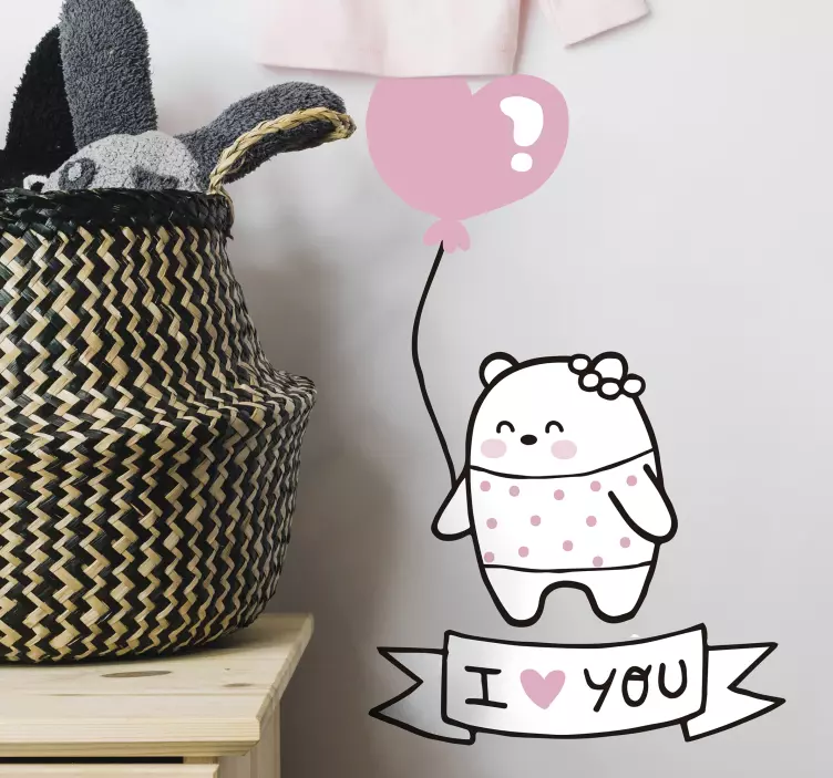 動物 シール かわいいハートの風船 - TENSTICKERS