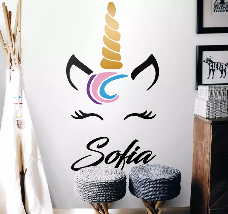 動物 シール ユニコーンフェイスカスタマイズ - TENSTICKERS