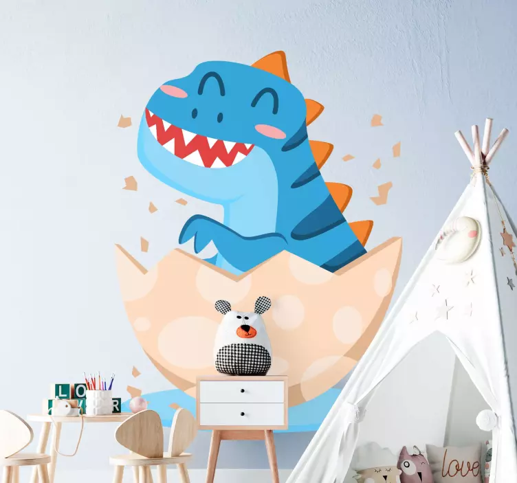 動物 シール 幸せな孵化した恐竜 - TENSTICKERS