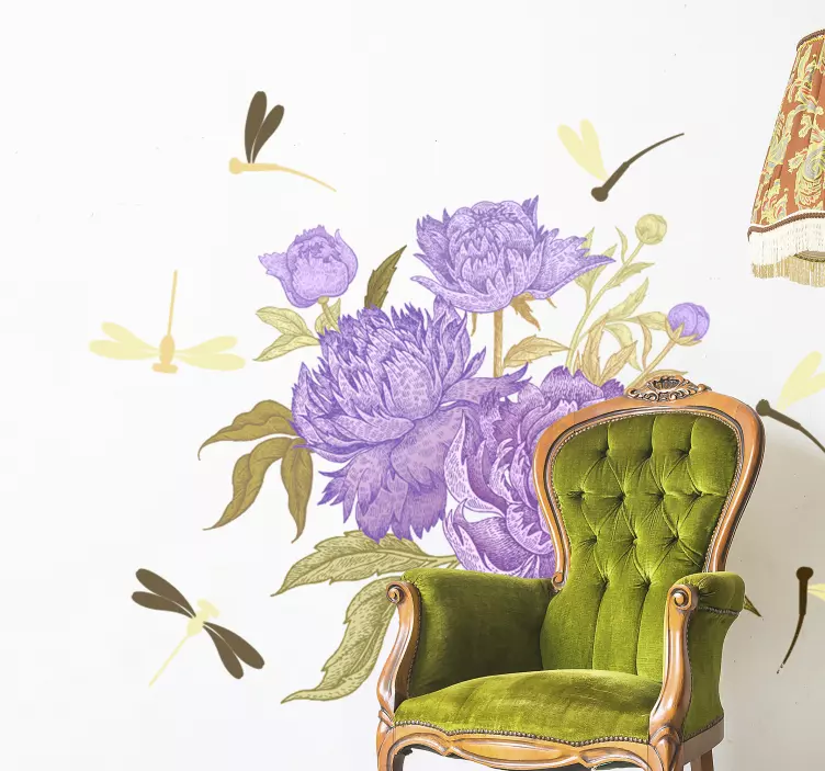 動物 シール ラベンダーピオニーアレンジメント - TENSTICKERS