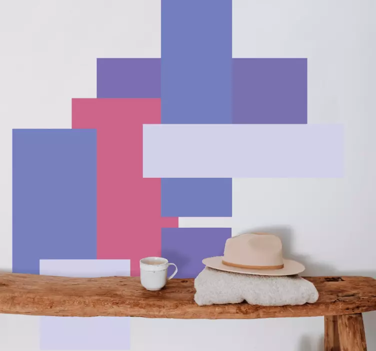 動物 シール 重ねた幾何学ブロック - TENSTICKERS