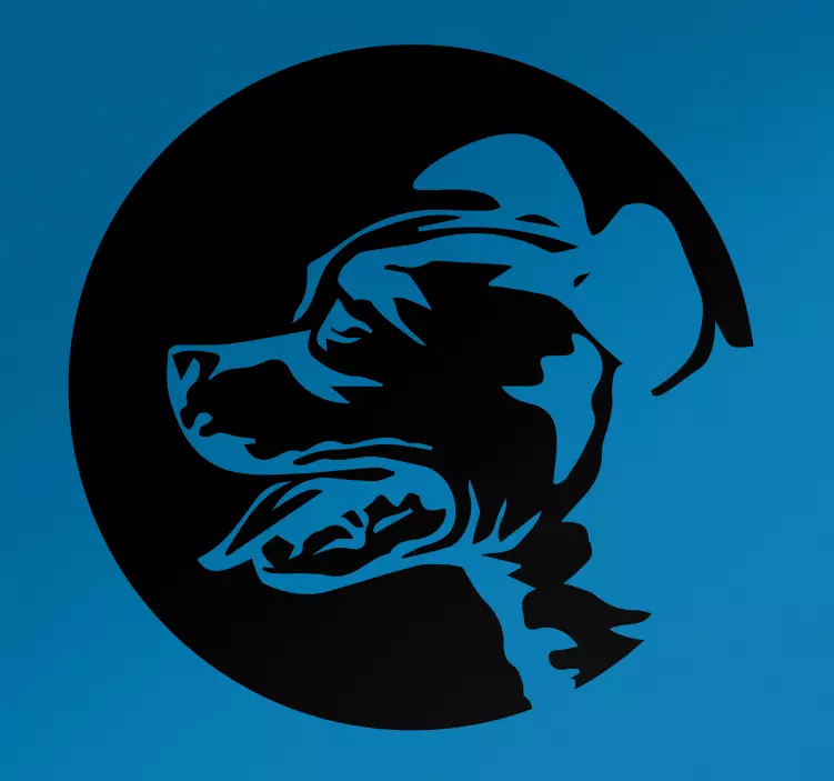 動物 シール スタイライズドドッグプロファイル - TENSTICKERS