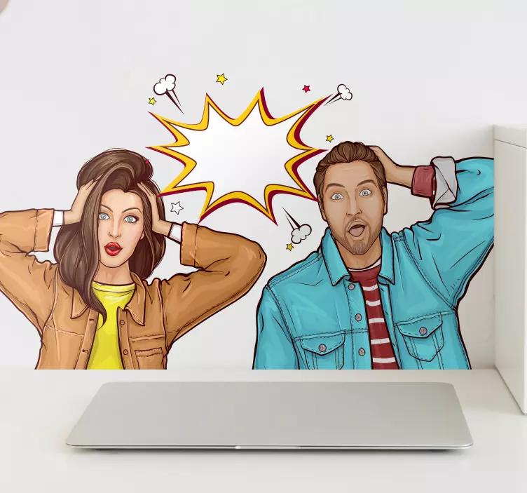 動物 シール 驚いたキャラクターの表情 - TENSTICKERS