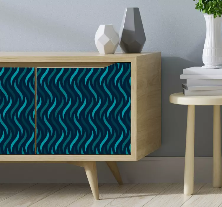 波状パターンのビニールの壁紙 - TENSTICKERS