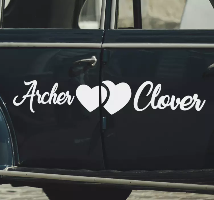 結婚式車のステッカー - TENSTICKERS