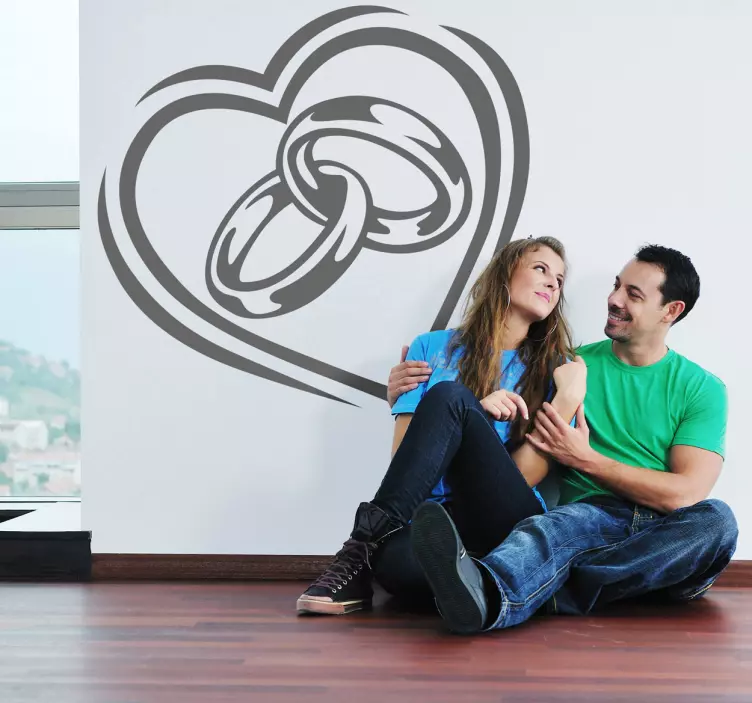 結婚指輪とハートのステッカー - TENSTICKERS