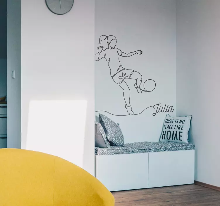 女子サッカー選手のミニマリストステッカー - TENSTICKERS