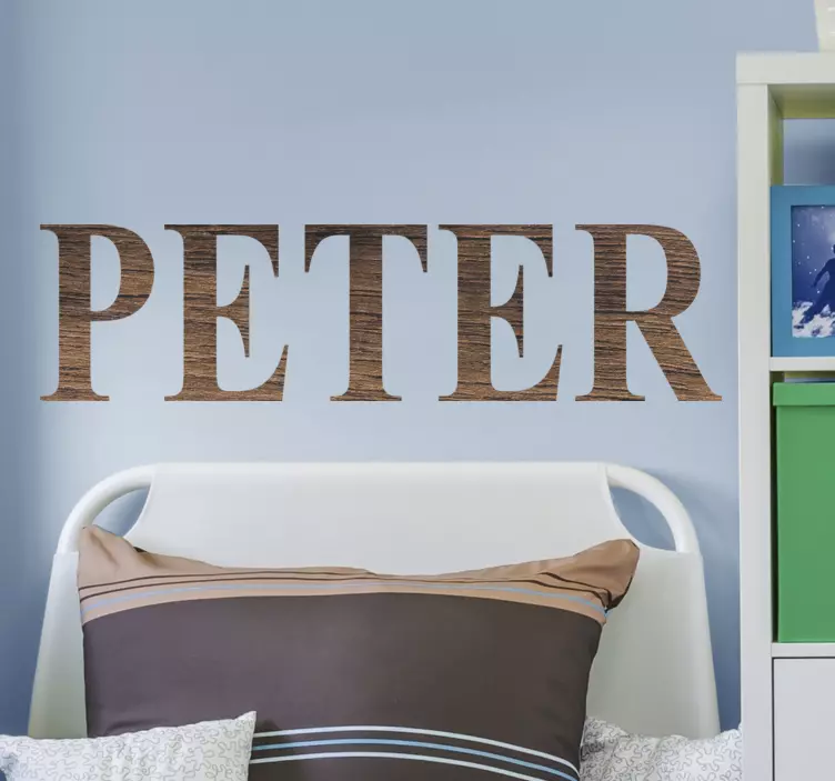 ウッドネームエフェクトパーソナライズされたステッカー - TENSTICKERS