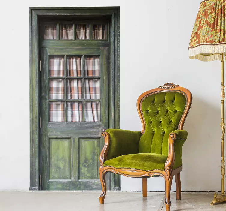 木製ドア壁壁画ステッカー - TENSTICKERS