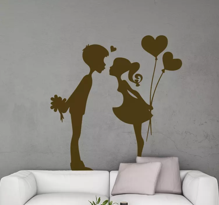 若いキスカップルの愛のステッカー - TENSTICKERS