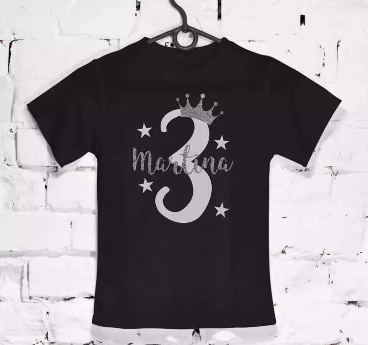王冠と星のtシャツとカスタム誕生日年齢 - TENSTICKERS