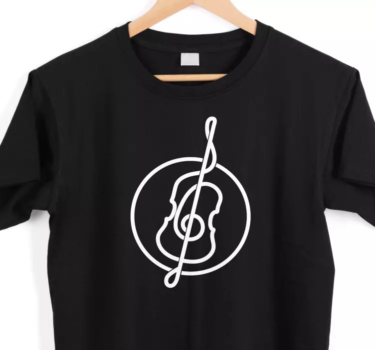 ラインアートチェロデザインカスタムtシャツ - TENSTICKERS
