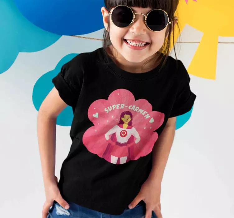 名前の子供tシャツの女の子のためのスーパーウーマン - TENSTICKERS