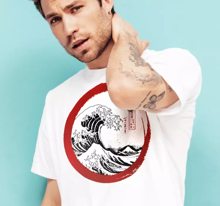 神奈川カスタムtシャツの大波 - TENSTICKERS