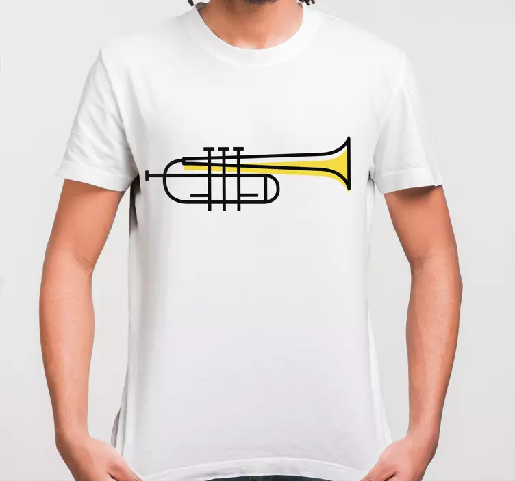 トランペット線画かわいいデザインのカスタムtシャツ - TENSTICKERS