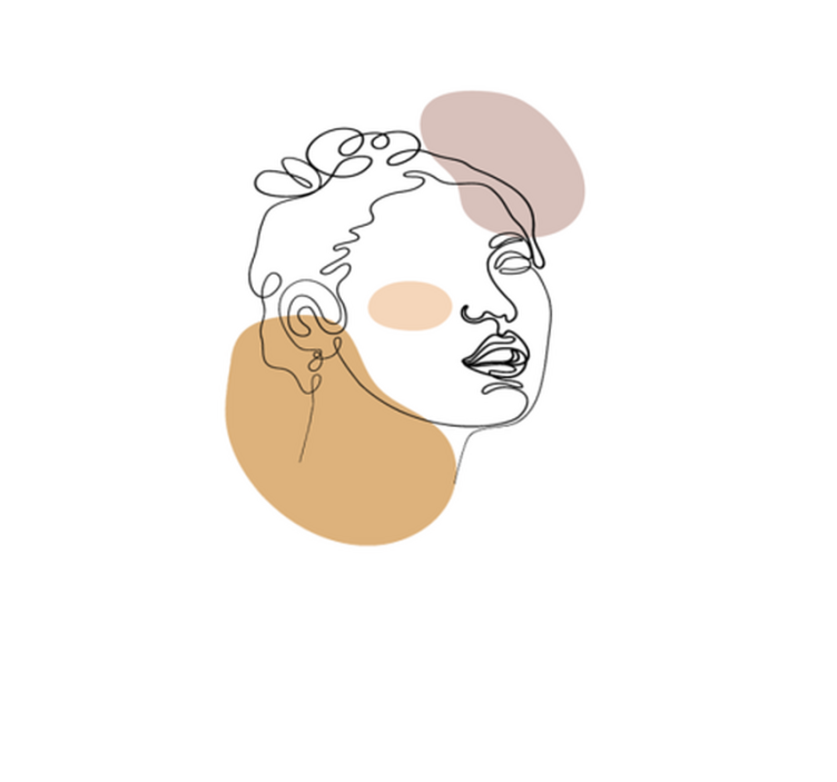 ビニール マット 白 抽象的な顔と円 - TENSTICKERS