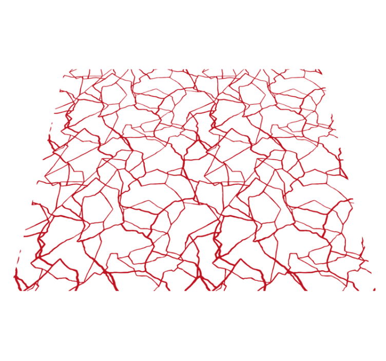 ビニール マット 白 ひび割れた赤い模様 - TENSTICKERS