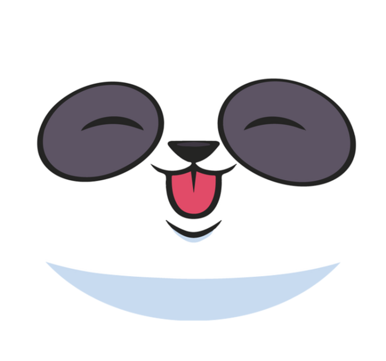 ビニール マット 白 パンダの顔 - TENSTICKERS