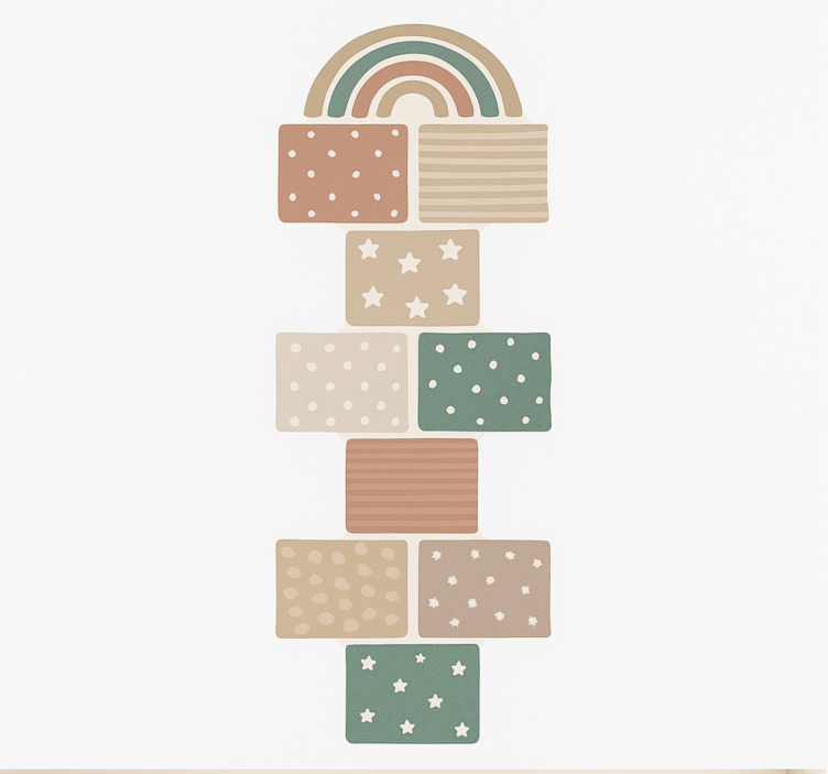 壁画 モアチルドレン ベージュの石けり遊び - TENSTICKERS