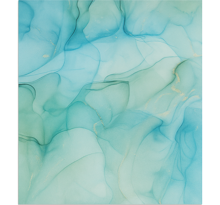 大理石ビニールラグ ターコイズウェーブ効果 - TENSTICKERS