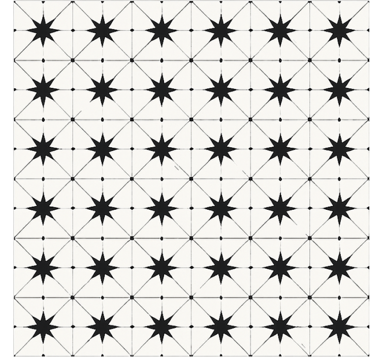 ダイニングルーム ビニールマット エンカウスティックの星模様 - TENSTICKERS