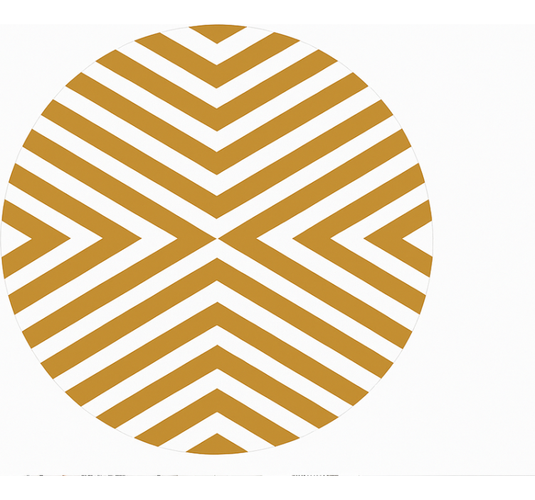 ダイニングルーム ビニールマット マスタード色のシェブロン柄 - TENSTICKERS