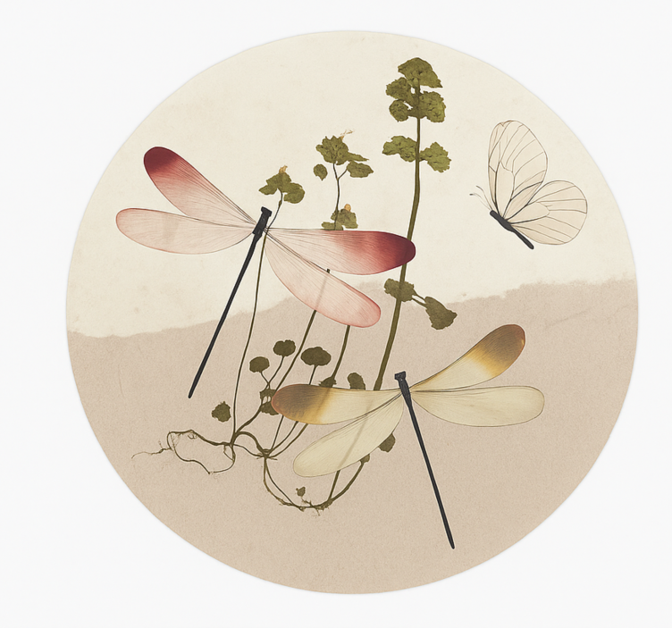 ダイニングルーム ビニールマット 押し花コラージュ - TENSTICKERS