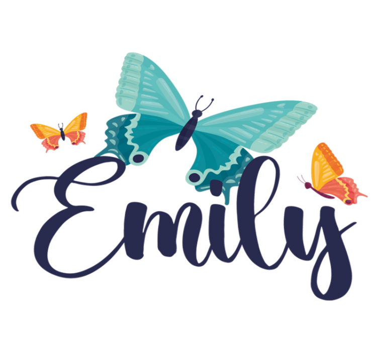 動物 ビニールマット 名入りバイカラー蝶々 - TENSTICKERS