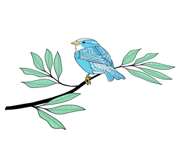 動物 ビニールマット 青い羽の鳥 - TENSTICKERS