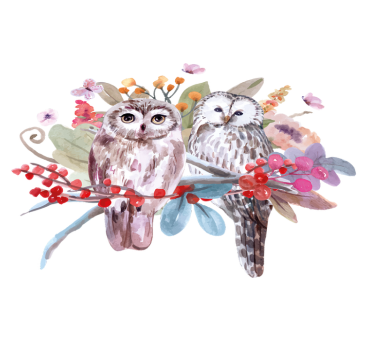 動物 ビニールマット 自然の中のフクロウ - TENSTICKERS