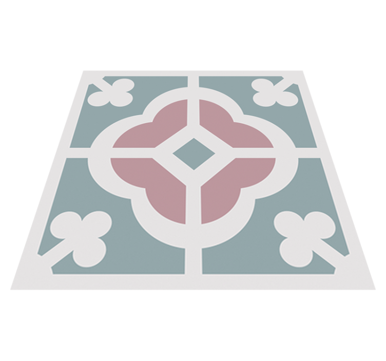 キッチン マット ビニール 花柄タイル - TENSTICKERS