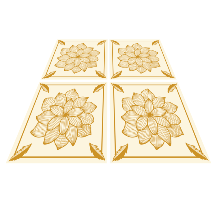 キッチン マット ビニール フローラルバンダナペイズリータイル - TENSTICKERS