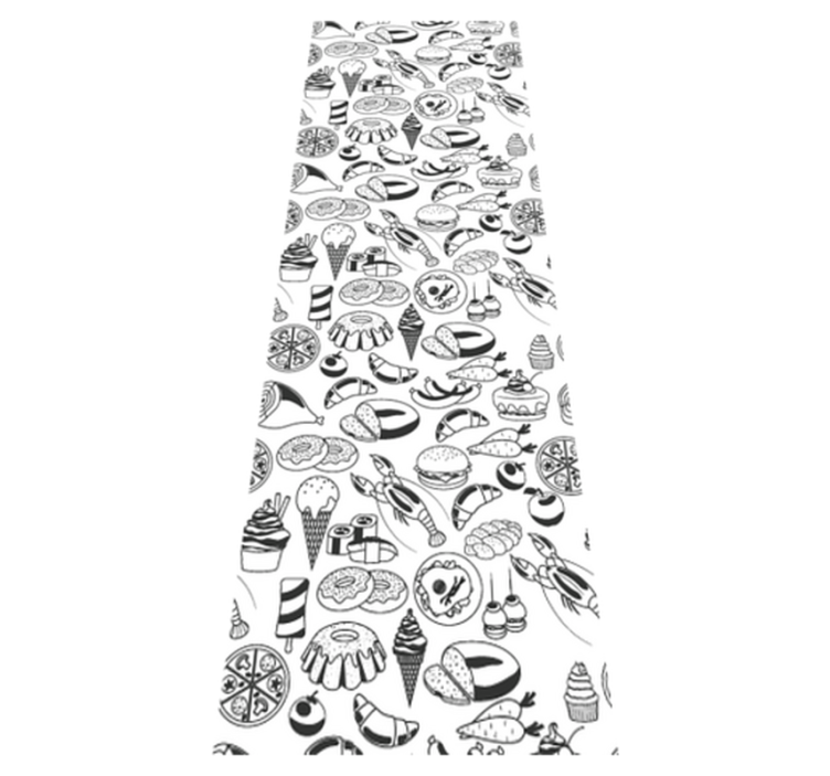 キッチン マット ビニール 食べ物の落書きパターン - TENSTICKERS