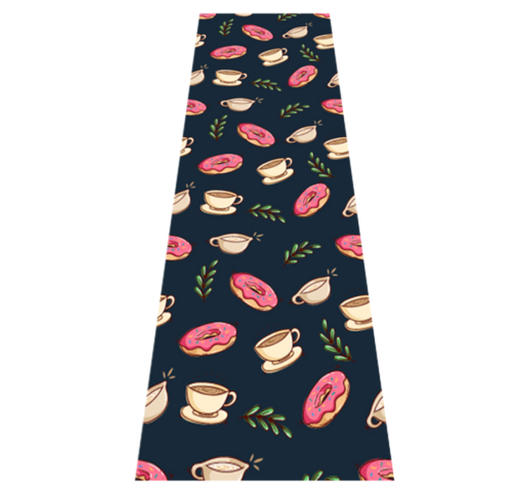 キッチン マット ビニール デザートとコーヒーの背景 - TENSTICKERS