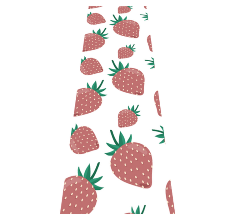 キッチン マット ビニール カラフルな手書きのいちご柄 - TENSTICKERS