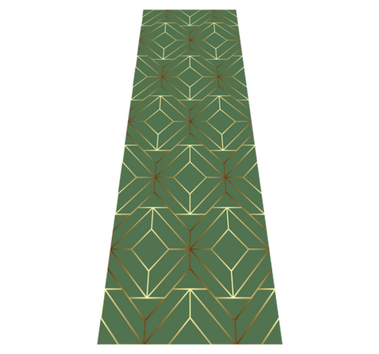 幾何学的なビニールマット金色の縁取りのあるメタリックグリーンの四角形 - TENSTICKERS