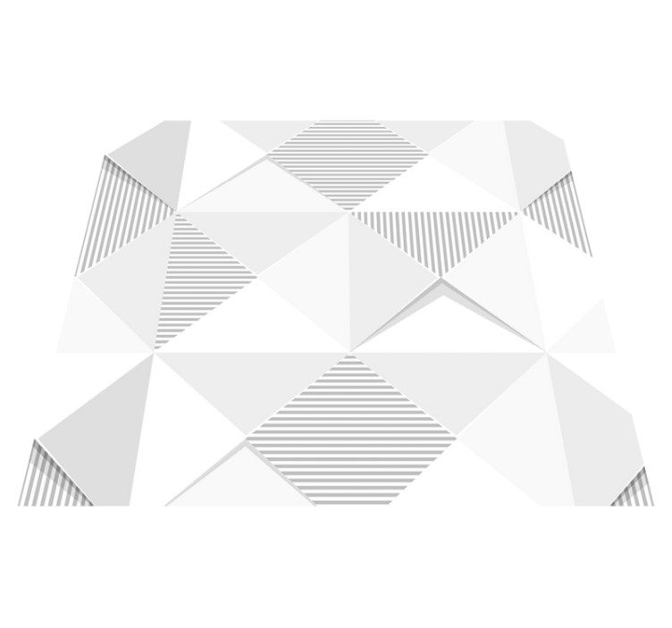 幾何学的なビニールマット3dホワイトスクエア - TENSTICKERS