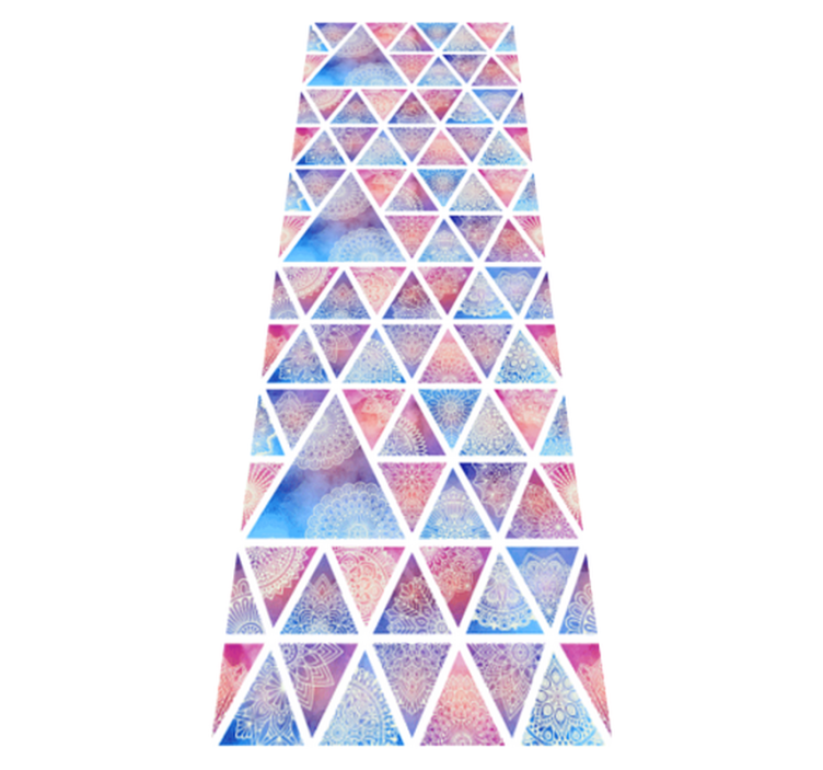 幾何学的なビニールマット エスニックフローラルトライアングル - TENSTICKERS