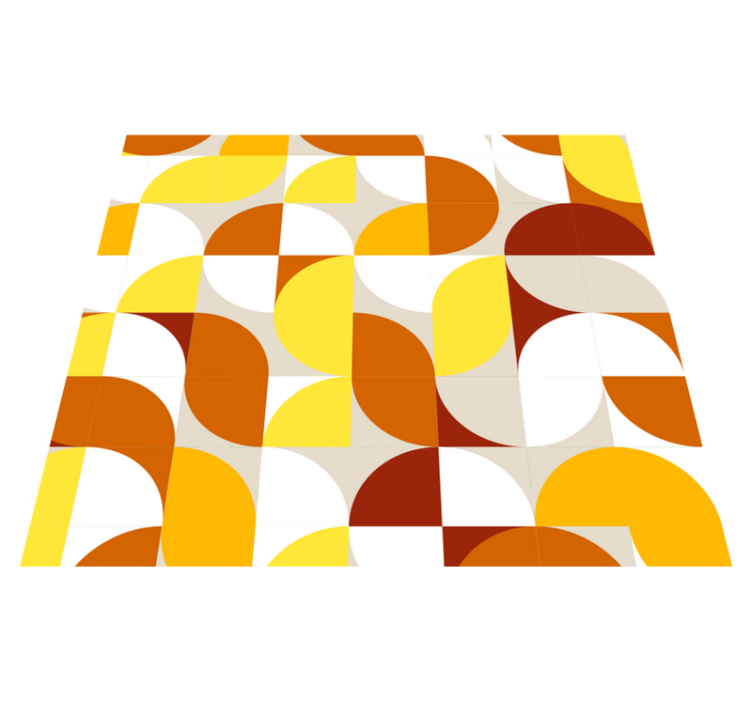 寝室 ビニールマット ヴィンテージスタイル オレンジとイエロー - TENSTICKERS