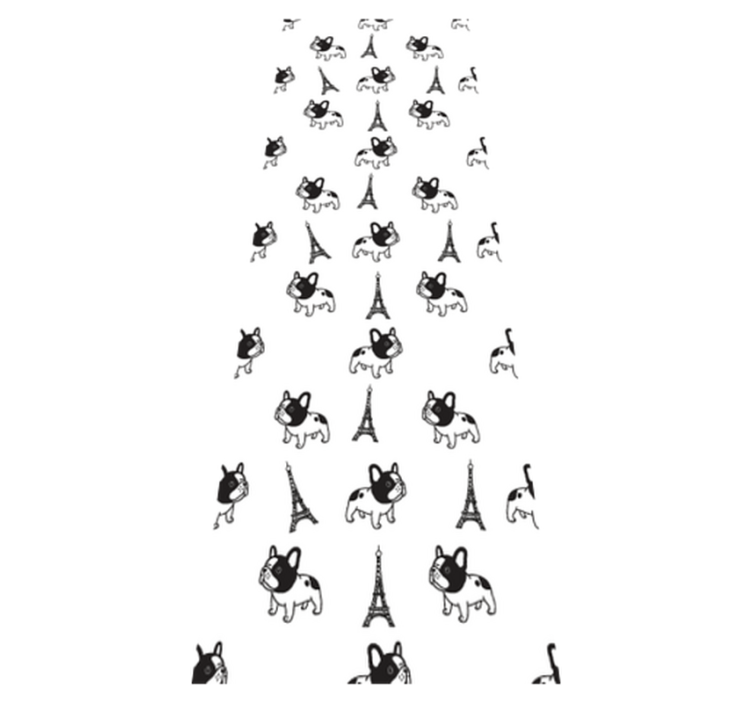 寝室 ビニールマット パリのフレンチブルドッグ - TENSTICKERS