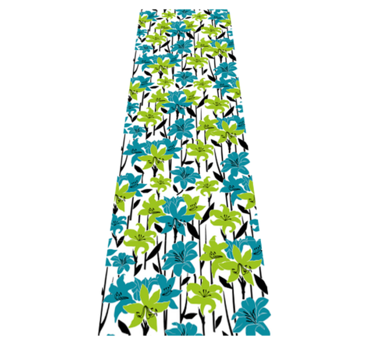 寝室 ビニールマット 花のステンシルデザイン - TENSTICKERS