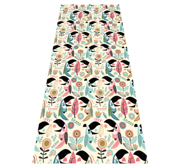 寝室 ビニールマット ブルーノルディックパステルリーフ - TENSTICKERS