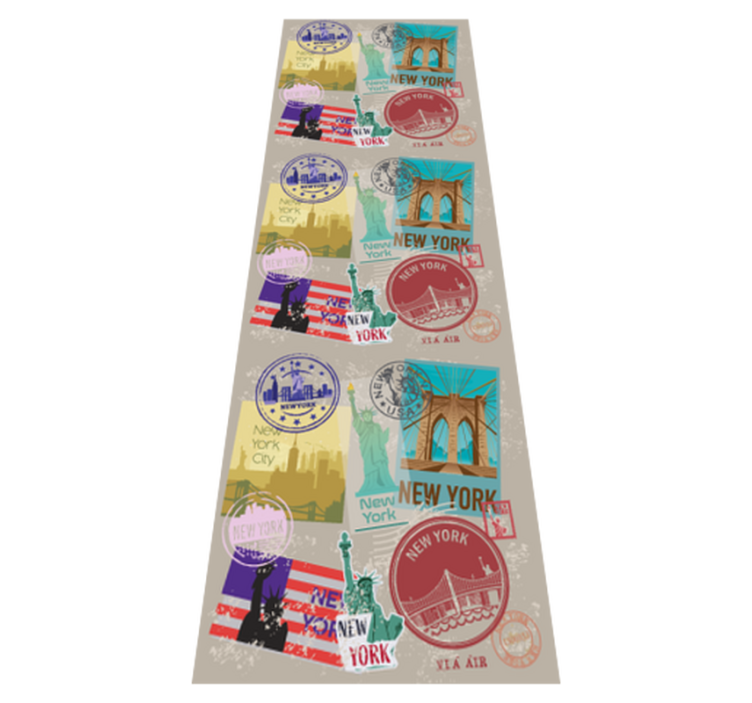 寝室 ビニールマット ニューヨークのコラージュ - TENSTICKERS