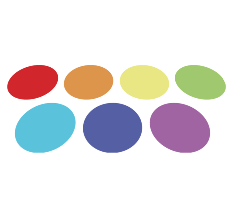 幾何学的なビニールマット虹色の大きなドット - TENSTICKERS